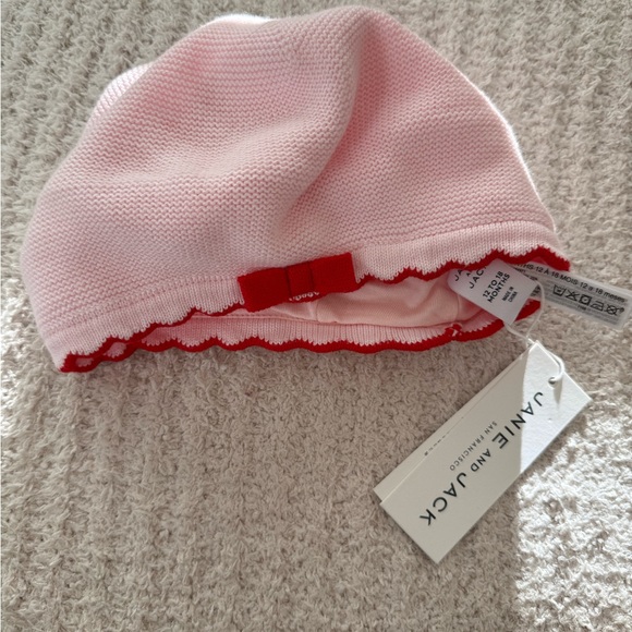 NWT Janie and Jack 12-18 month Pink and Red Knit Hat - Picture 1 of 3